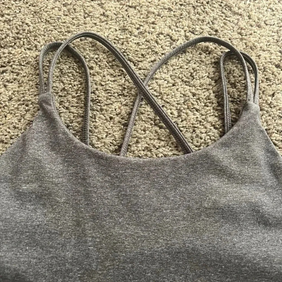 SP Athletics Long Line Tank Gray Minimal Light Compression Sport Bra Size Medium - Picture 2 of 9